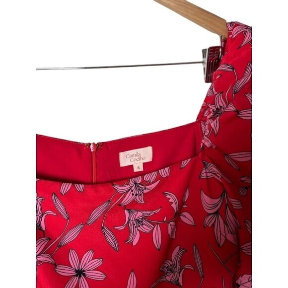 CAMILA COELHO Lidia Dress Pink Flora S 1014 - Picture 6 of 8